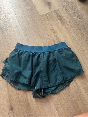 Free People Teal Green Athletic Shorts with Liner